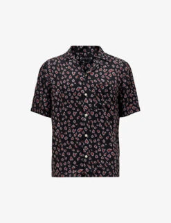AllSaints Romantik Heart Leopard-print Woven Shirt