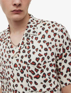 AllSaints Romantik Leopard-print Woven Shirt 11 AllSaints Romantik Leopard-print Woven Shirt -Gentlemen Style Shop R04008777 OFFWHITE ALT04
