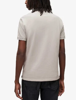 AllSaints Reform Brand-embroidered Organic-cotton Polo Shirt 10 AllSaints Reform Brand-embroidered Organic-cotton Polo Shirt -Gentlemen Style Shop R04012387 FROSTEDTAUPE ALT03