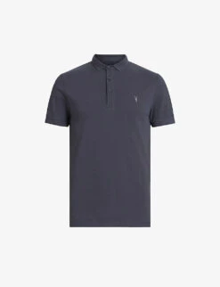 AllSaints Reform Ramskull-embroidered Slim-fit Organic-cotton Polo Shirt