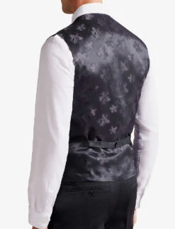 Ted Baker Skyews Slim-fit Wool Waistcoat -Gentlemen Style Shop R04059363 NAVY ALT02