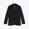 Ted Baker Skyejes Single-breasted Slim-fit Wool Blazer 1 Ted Baker Skyejes Single-breasted Slim-fit Wool Blazer -Gentlemen Style Shop R04059365 NAVY M