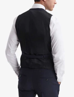 Reiss Hope Regular-fit Stretch-woven Waistcoat -Gentlemen Style Shop R04068029 NAVY ALT03