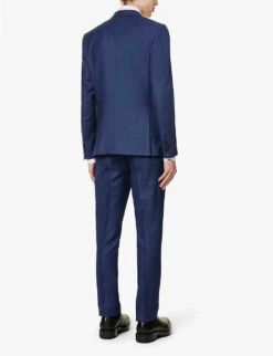 PAUL SMITH Birdseye-pattern Soho-fit Wool Suit -Gentlemen Style Shop R04069871 INKYBLUE ALT03