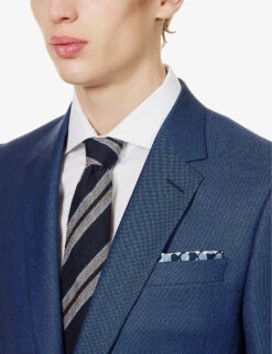 PAUL SMITH Birdseye-pattern Soho-fit Wool Suit -Gentlemen Style Shop R04069871 INKYBLUE ALT04