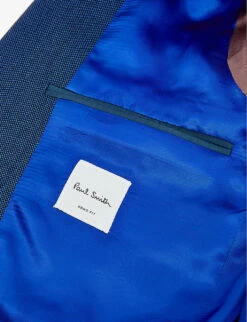 PAUL SMITH Birdseye-pattern Soho-fit Wool Suit -Gentlemen Style Shop R04069871 INKYBLUE ALT06