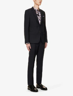PAUL SMITH Single-breasted Notched-lapels Regular-fit Wool-blend Suit -Gentlemen Style Shop R04069912 NAVY ALT02