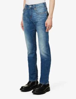 True Religion Ricky Distressed Straight-fit Stretch-denim Jeans -Gentlemen Style Shop R04070606 MEDIUMDISRUPTION ALT02