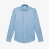 Reiss Nate Slim-fit Cotton-blend Shirt 1 Reiss Nate Slim-fit Cotton-blend Shirt -Gentlemen Style Shop R04075246 SOFTBLUE M