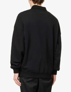 Fear Of God Eternal Polo-collar Relaxed-fit Cotton-blend Sweatshirt -Gentlemen Style Shop R04075931 BLACK ALT03