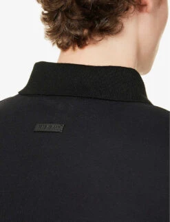Fear Of God Eternal Polo-collar Relaxed-fit Cotton-blend Sweatshirt -Gentlemen Style Shop R04075931 BLACK ALT04