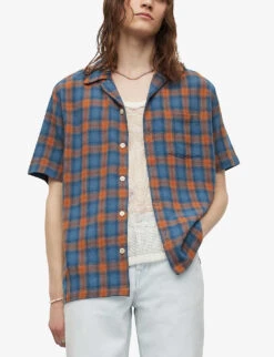 AllSaints Talaia Checked Relaxed-fit Cotton Shirt -Gentlemen Style Shop R04080272 STILLBLUE ALT02