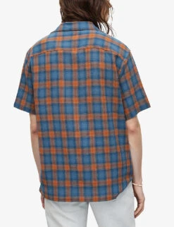 AllSaints Talaia Checked Relaxed-fit Cotton Shirt -Gentlemen Style Shop R04080272 STILLBLUE ALT03