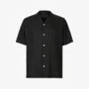AllSaints Canal Relaxed-fit Recycled-viscose Shirt 1 AllSaints Canal Relaxed-fit Recycled-viscose Shirt -Gentlemen Style Shop R04080276 JETBLACK M