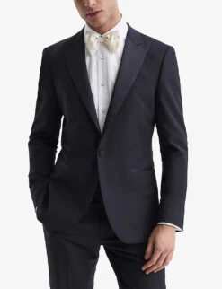 Reiss Poker Single-breasted Slim-fit Stretch-wool Blend Suit Jacket -Gentlemen Style Shop R04080295 NAVY ALT02