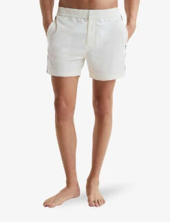 Reiss Jesse Elasticated-waist Side-stripe Stretch-woven Swim Shorts 11 Reiss Jesse Elasticated-waist Side-stripe Stretch-woven Swim Shorts -Gentlemen Style Shop R04080321 WHITE ALT04