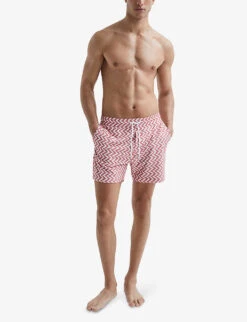Reiss Florida Recycled Polyester-blend Swim Shorts -Gentlemen Style Shop R04080322 RUST ALT02