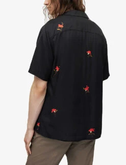 AllSaints Eivissa Floral-print Camp-collar Woven Shirt 10 AllSaints Eivissa Floral-print Camp-collar Woven Shirt -Gentlemen Style Shop R04081362 JETBLACK ALT03