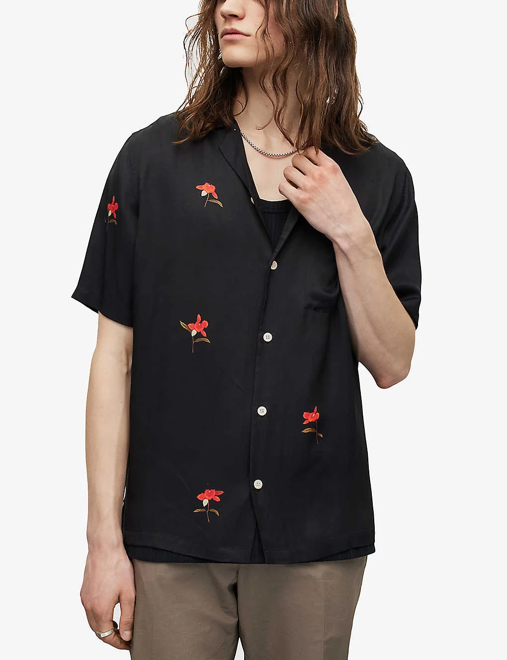 AllSaints Eivissa Floral-print Camp-collar Woven Shirt 7 AllSaints Eivissa Floral-print Camp-collar Woven Shirt - Image 5