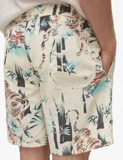AllSaints Tagise Tiger-print Recycled-polyamide Swim Shorts -Gentlemen Style Shop R04081372 ECRU ALT04