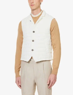 ELEVENTY Quilted Padded Wool-bend Gilet -Gentlemen Style Shop R04082503 IVORY ALT02