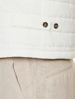 ELEVENTY Quilted Padded Wool-bend Gilet -Gentlemen Style Shop R04082503 IVORY ALT05