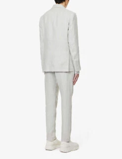 ELEVENTY Peak-lapel Drawstring-waistband Regular-fit Linen Suit 13 ELEVENTY Peak-lapel Drawstring-waistband Regular-fit Linen Suit -Gentlemen Style Shop R04082510 GRAY ALT03