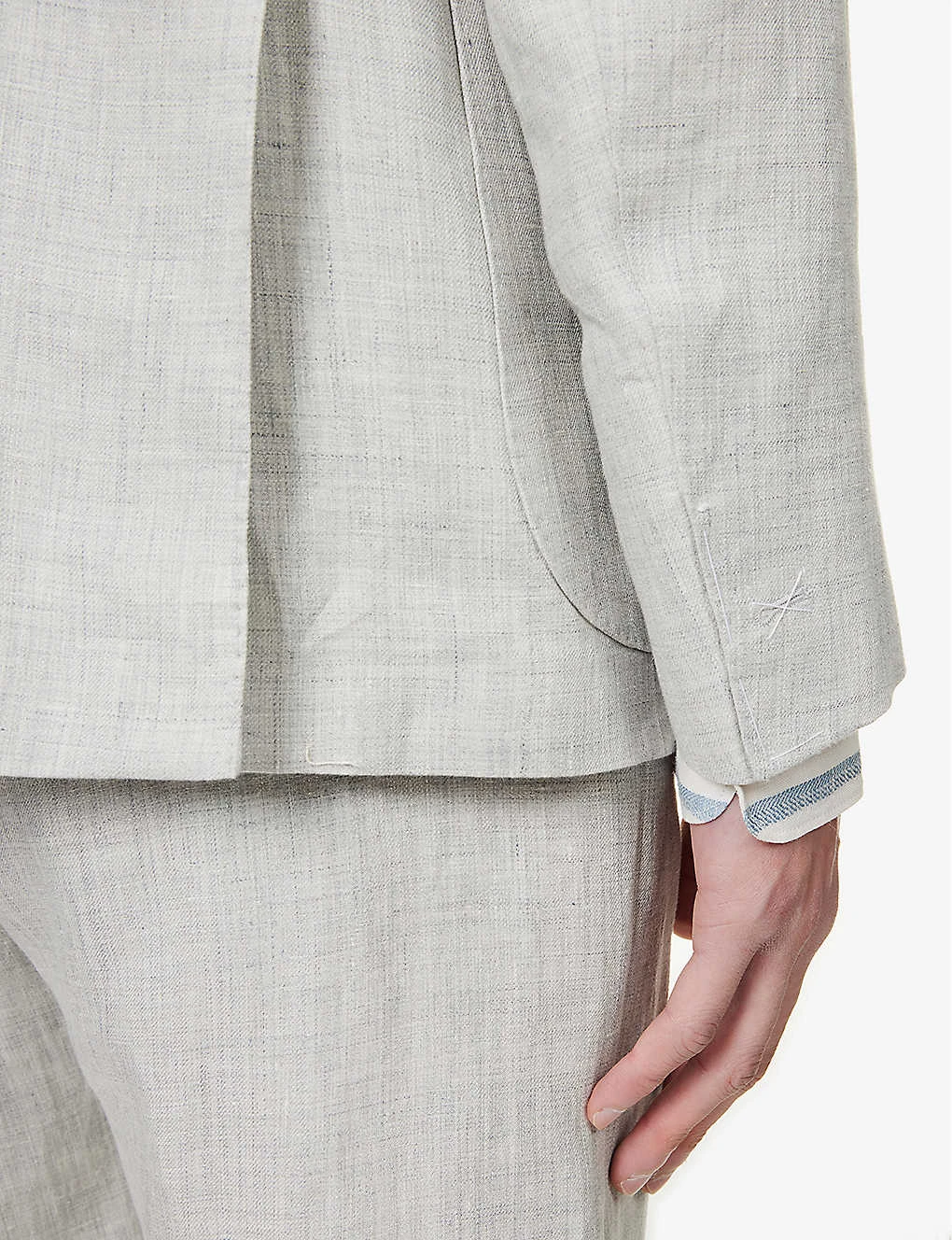 ELEVENTY Peak-lapel Drawstring-waistband Regular-fit Linen Suit 9 ELEVENTY Peak-lapel Drawstring-waistband Regular-fit Linen Suit - Image 7