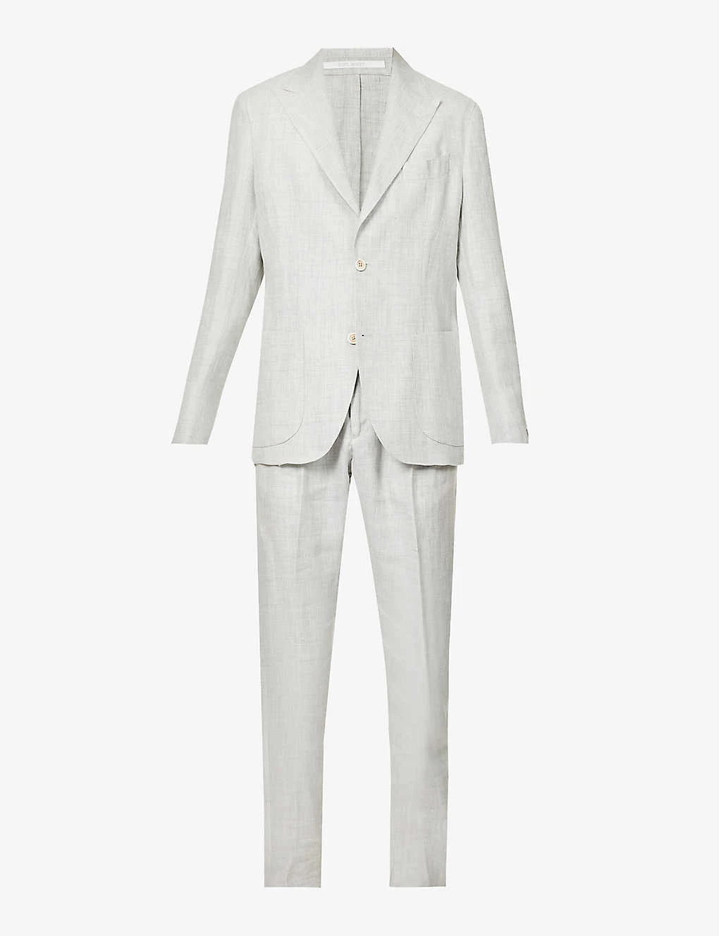 ELEVENTY Peak-lapel Drawstring-waistband Regular-fit Linen Suit 3 ELEVENTY Peak-lapel Drawstring-waistband Regular-fit Linen Suit