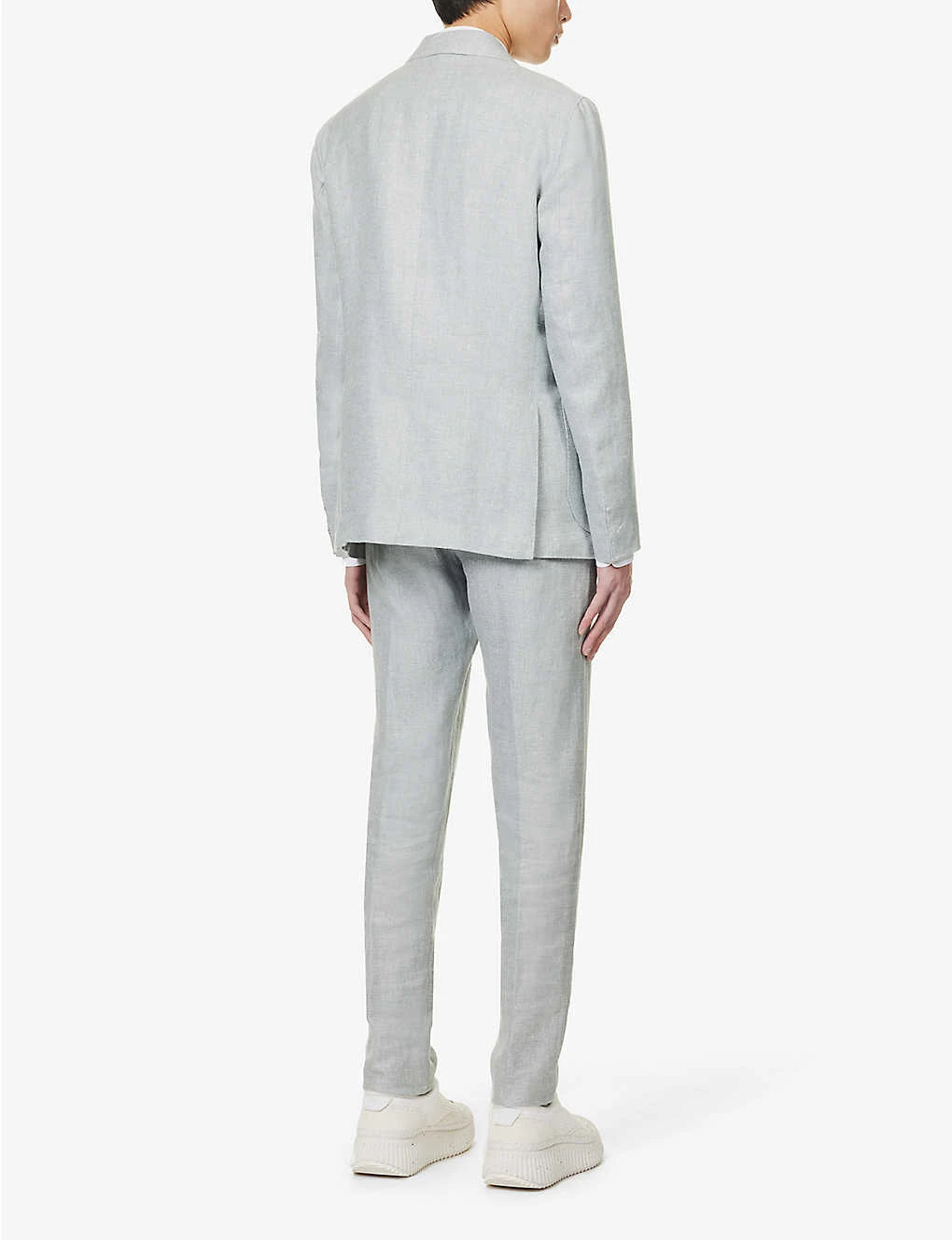 ELEVENTY Single-breasted Peak-lapel Regular-fit Linen Wool And Silk-blend Suit 6 ELEVENTY Single-breasted Peak-lapel Regular-fit Linen Wool And Silk-blend Suit - Image 4