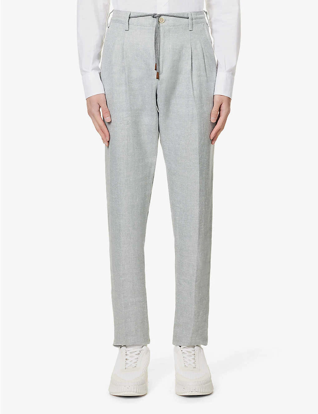 ELEVENTY Single-breasted Peak-lapel Regular-fit Linen Wool And Silk-blend Suit 7 ELEVENTY Single-breasted Peak-lapel Regular-fit Linen Wool And Silk-blend Suit - Image 5