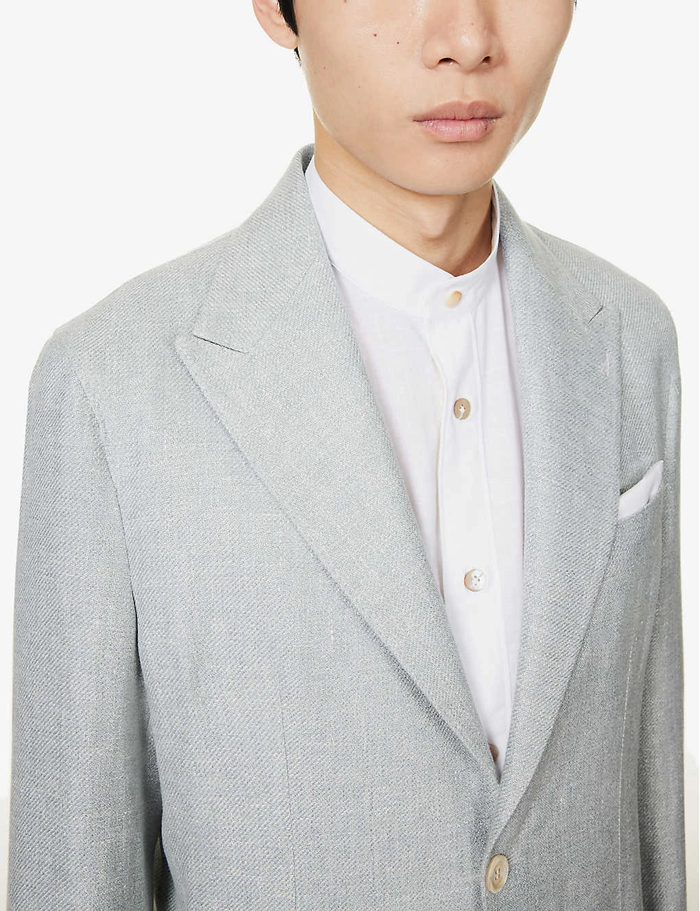 ELEVENTY Single-breasted Peak-lapel Regular-fit Linen Wool And Silk-blend Suit 9 ELEVENTY Single-breasted Peak-lapel Regular-fit Linen Wool And Silk-blend Suit - Image 7