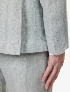 ELEVENTY Single-breasted Peak-lapel Regular-fit Linen Wool And Silk-blend Suit 17 ELEVENTY Single-breasted Peak-lapel Regular-fit Linen Wool And Silk-blend Suit -Gentlemen Style Shop R04082514 MILITARYGREEN ALT07