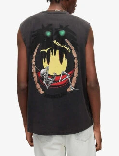 AllSaints Recline Graphic-print Organic-cotton Tank Top 10 AllSaints Recline Graphic-print Organic-cotton Tank Top -Gentlemen Style Shop R04085736 WASHEDBLACK ALT03