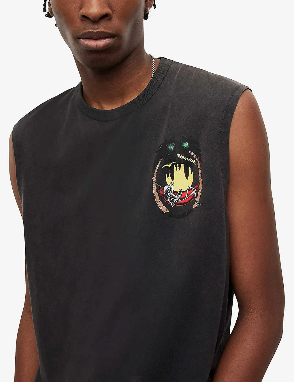 AllSaints Recline Graphic-print Organic-cotton Tank Top 7 AllSaints Recline Graphic-print Organic-cotton Tank Top - Image 5