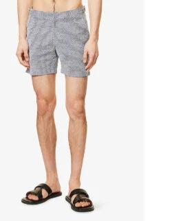ORLEBAR BROWN Bulldog Geometric-print Mid-rise Swim Shorts 9 ORLEBAR BROWN Bulldog Geometric-print Mid-rise Swim Shorts -Gentlemen Style Shop R04085772 NAVYCLOUD ALT02