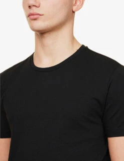 Falke Regular-fit Crewneck Stretch-cotton T-shirt -Gentlemen Style Shop R04086476 BLACK ALT04
