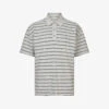 AllSaints Hayden Striped Oversized Organic-cotton Polo Shirt -Gentlemen Style Shop R04086634 GREYMARL M