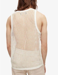 AllSaints Anderson Open-mesh Organic-cotton Vest Top -Gentlemen Style Shop R04086642 CHALKWHITE ALT03