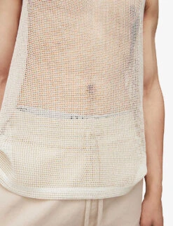 AllSaints Anderson Open-mesh Organic-cotton Vest Top -Gentlemen Style Shop R04086642 CHALKWHITE ALT04