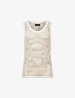 AllSaints Anderson Open-mesh Organic-cotton Vest Top