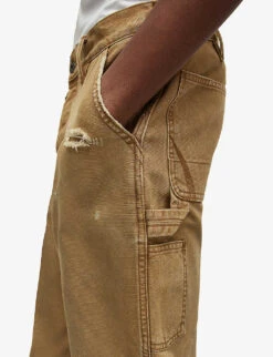 AllSaints Carpenter Ripped Straight-leg Mid-rise Cotton Trousers -Gentlemen Style Shop R04086667 EARTHYBROWN ALT04