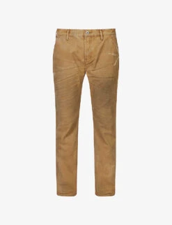 AllSaints Carpenter Ripped Straight-leg Mid-rise Cotton Trousers