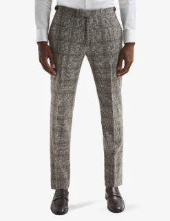 Reiss Alfredo Prince Of Wales-check Wool Trousers 9 Reiss Alfredo Prince Of Wales-check Wool Trousers -Gentlemen Style Shop R04086969 BROWN ALT02