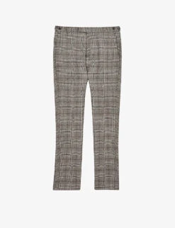 Reiss Alfredo Prince Of Wales-check Wool Trousers