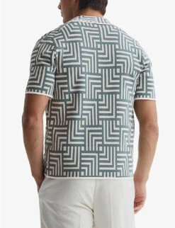 Reiss Milo Abstract-print Woven Shirt -Gentlemen Style Shop R04087069 SAGE ALT03