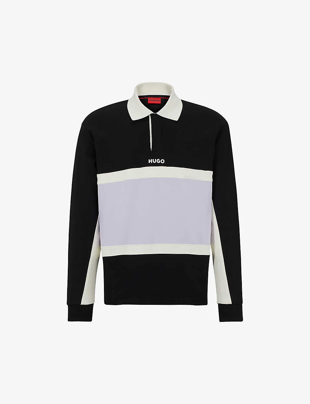 Hugo Logo-print Long-sleeved Cotton Polo Shirt 3 Hugo Logo-print Long-sleeved Cotton Polo Shirt