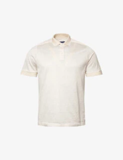 ETON Jacquard Knitted-texture Regular-fit Cotton Polo Shirt