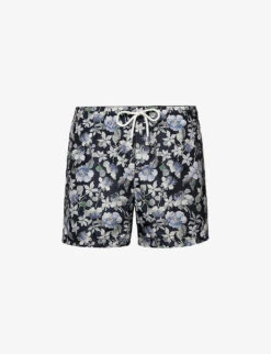 ETON Floral-print Elasticated-waist Swim Trunks