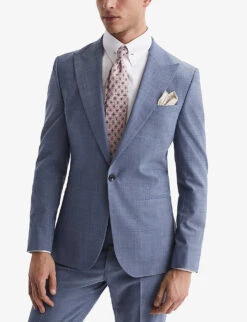 Reiss Wish Slim-fit Stretch Wool-blend Blazer 10 Reiss Wish Slim-fit Stretch Wool-blend Blazer -Gentlemen Style Shop R04091597 SOFTBLUE ALT02